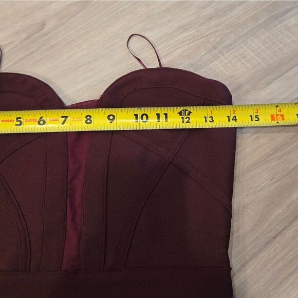 Mad For Love Strapless Bodycon Dress With Sheer Cutouts Sz Small - Picture 4 of 12